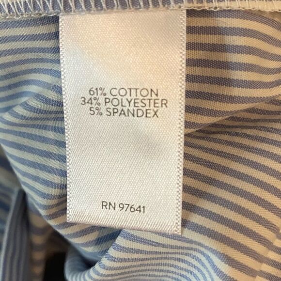 J. Jill Sz L Tall Blue White Pin Striped Casual Cotton Lightweight Tunic - Picture 8 of 10